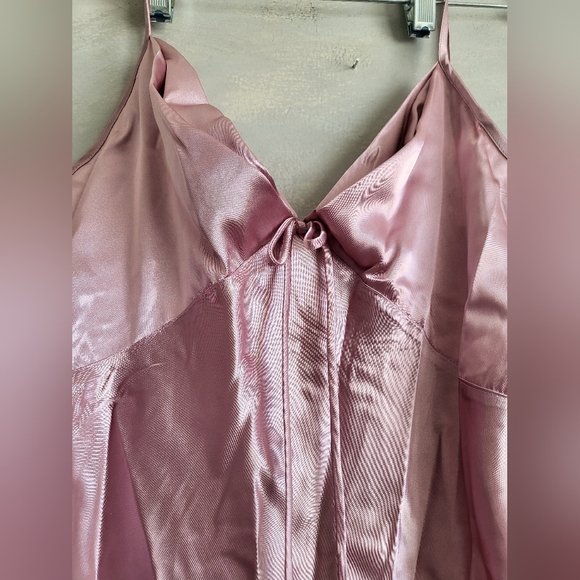 Purple Sateen Chemise Nightgown Mini Mudi Size M - Picture 3 of 12